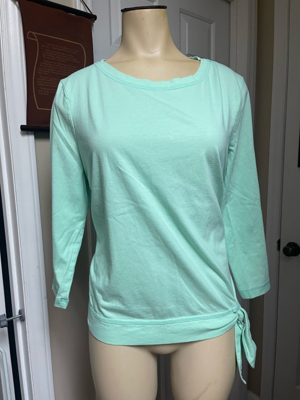 Kim Rogers Mint Green Tie-Hem Sweatshirt